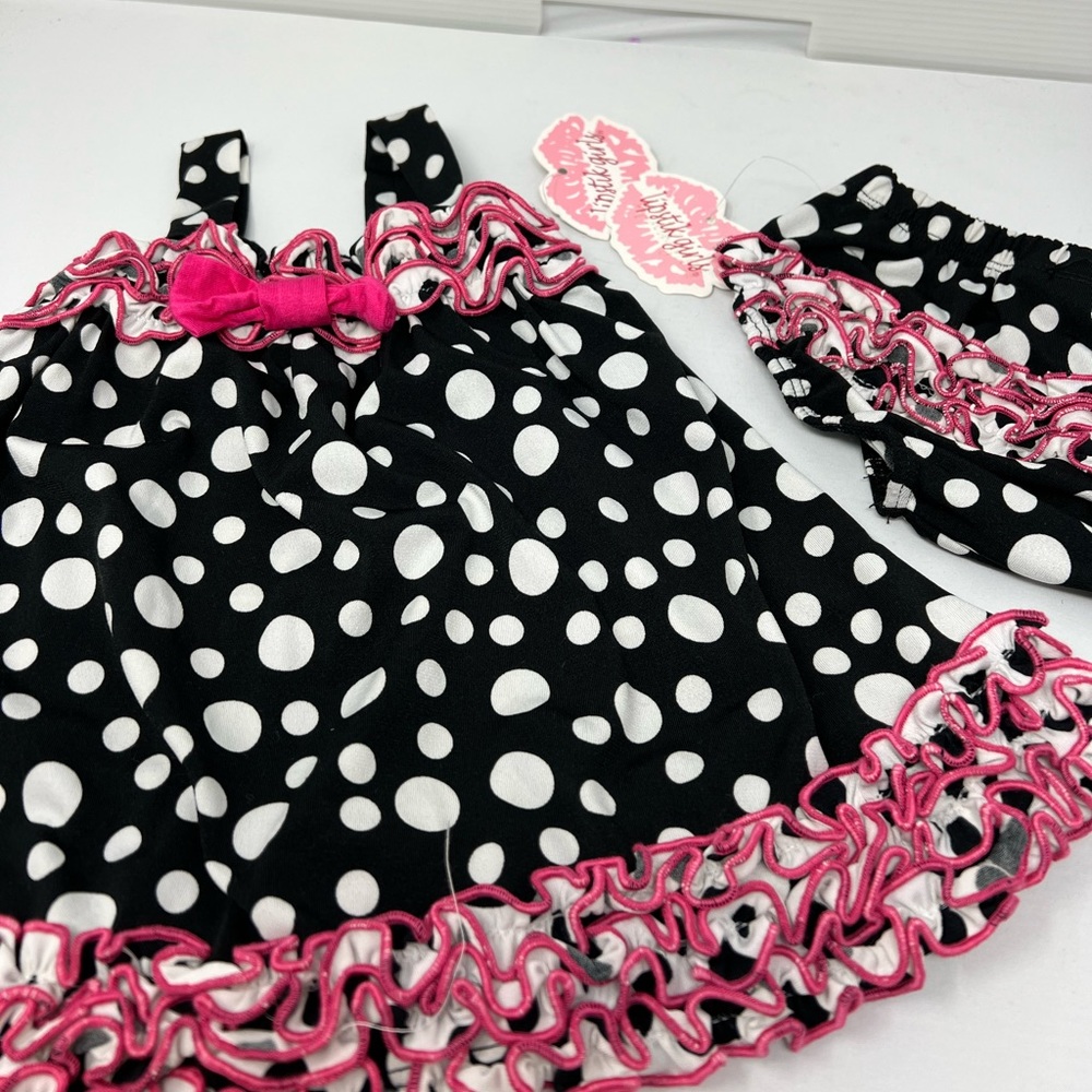 LIPSTIK GIRLS**Polka Dot 2-Piece Set**Dress with Diaper Cover**6-12mo. $128